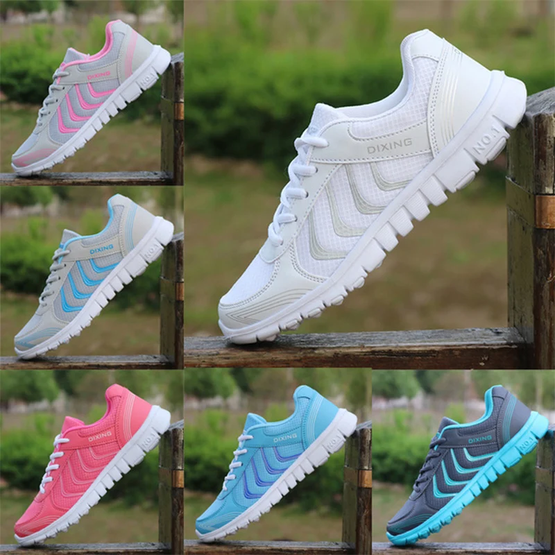 2020 Women Sneakers Female Vulcanzied Flat Lace Up New fashion Breathable Mesh White Shoes Woman Casual Shoes Woman Big Size 44