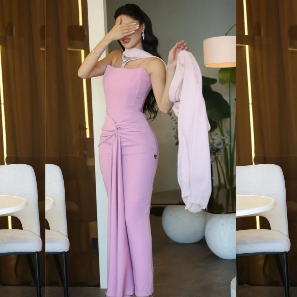 

Customized Prom Dress Pleat Sheath Strapless Dresses Homecoming Gowns Classic Exquisite High Quality Occasion Formal Party Gown