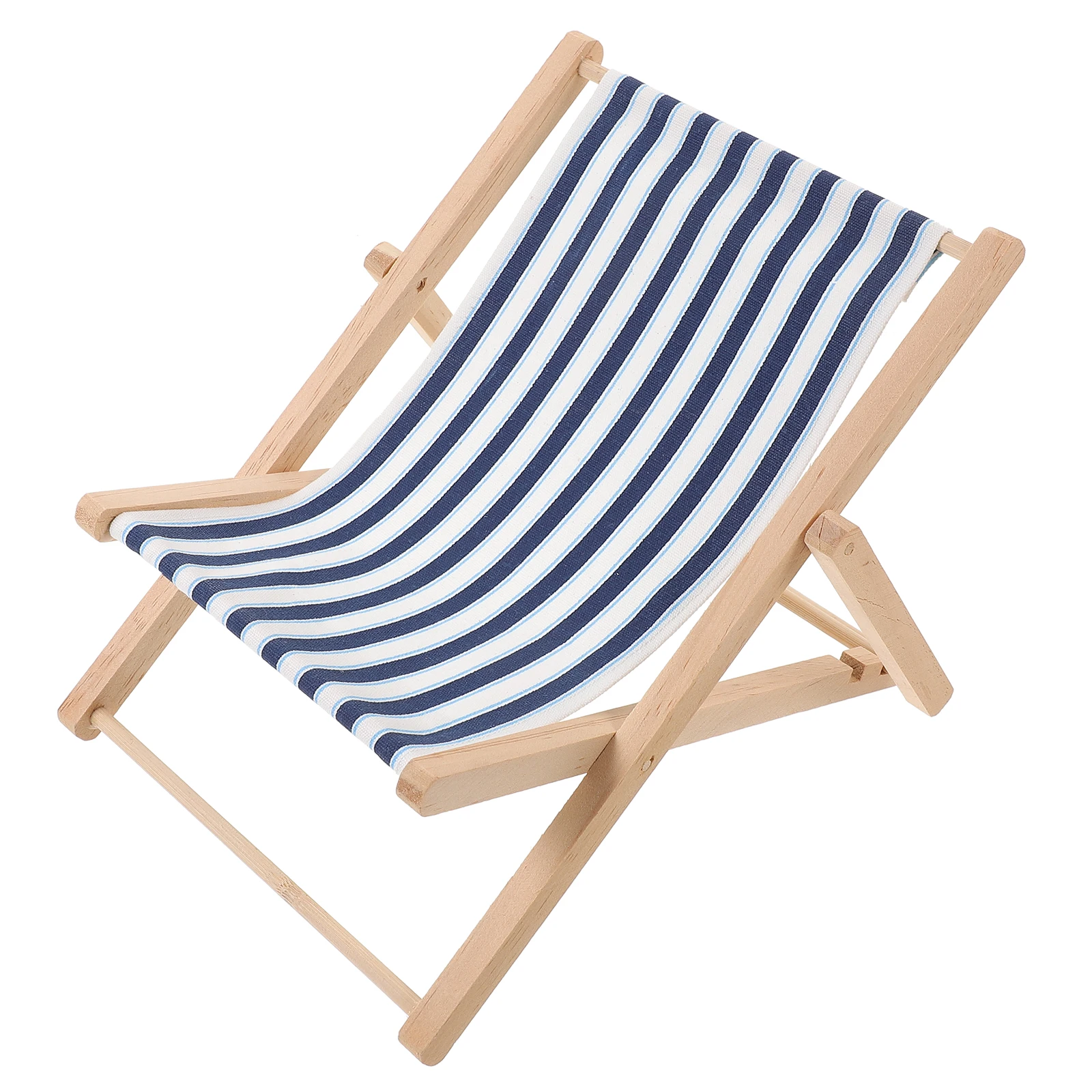 Large Beach Chair Wooden Mediterranean Style Thick Striped Home Decor Desktop Ornament Coastal Nautical Theme Living Room Office