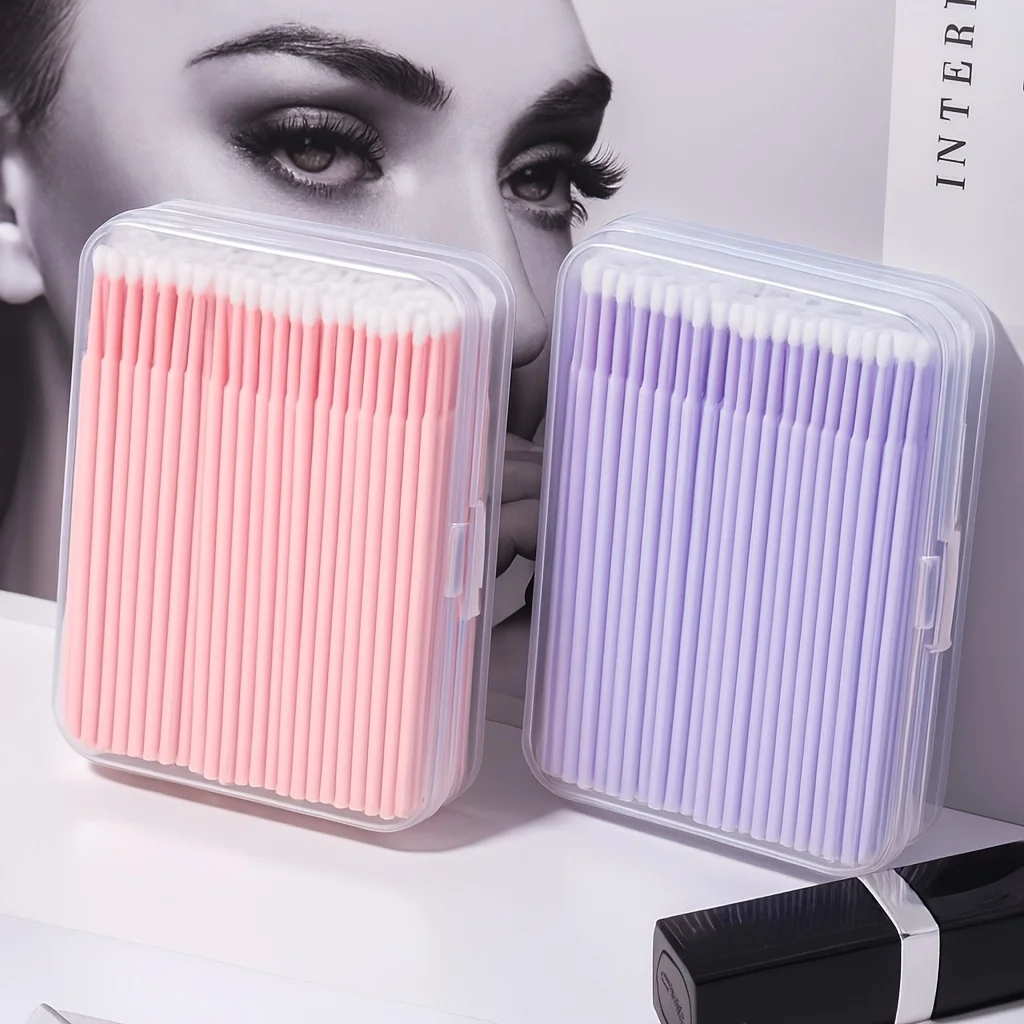 200pcs Crystal Microbrush Applicators 2 Large Boxes One-Year Supply, Fine Tip for Eyelash Extension Glue Removal, Nail Cleaning