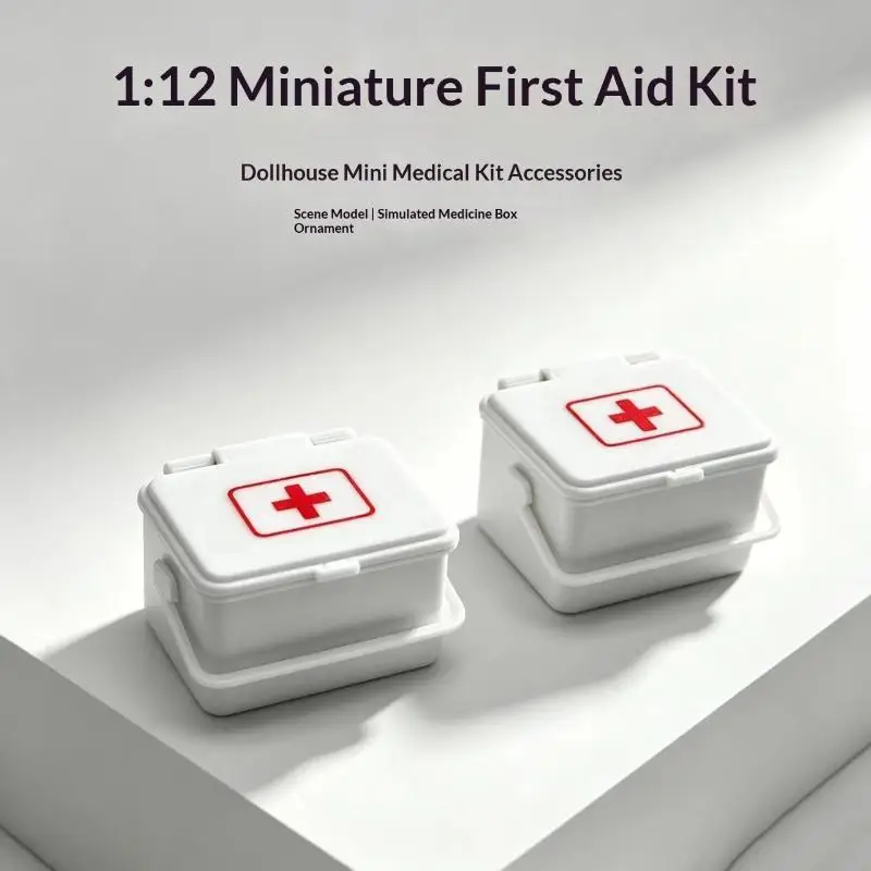 1: 12 Dollhouse Miniature Medicine Box With Stethoscope Props Pharmacy Scene Model For Doll Accessories