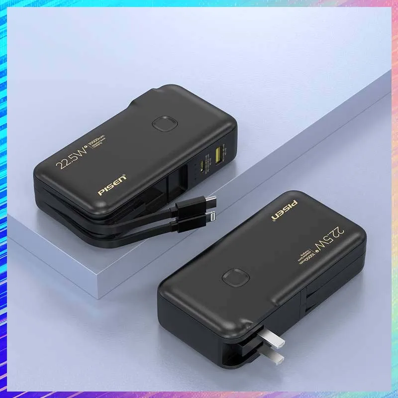 

22.5W 10000/20000mAh Power Bank With Type-C&Lightning Output Line Fast Charging For Phone High Capacity Travel Office Power Bank