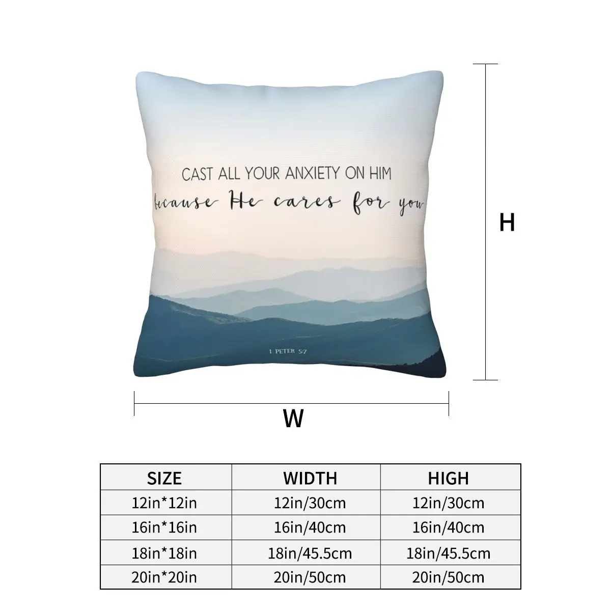 Christian Bible Verse Quote - Anxi Square Pillowcase Pillow Cover Cushion Zip Decorative Comfort Throw Pillow for Home Bedroom