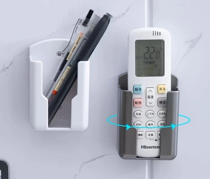 Universal Remote Control Holder No Punching Required Air Conditioning TV Rack Shelf Adhesive Wall Mounted Mobile Phone Plug Case