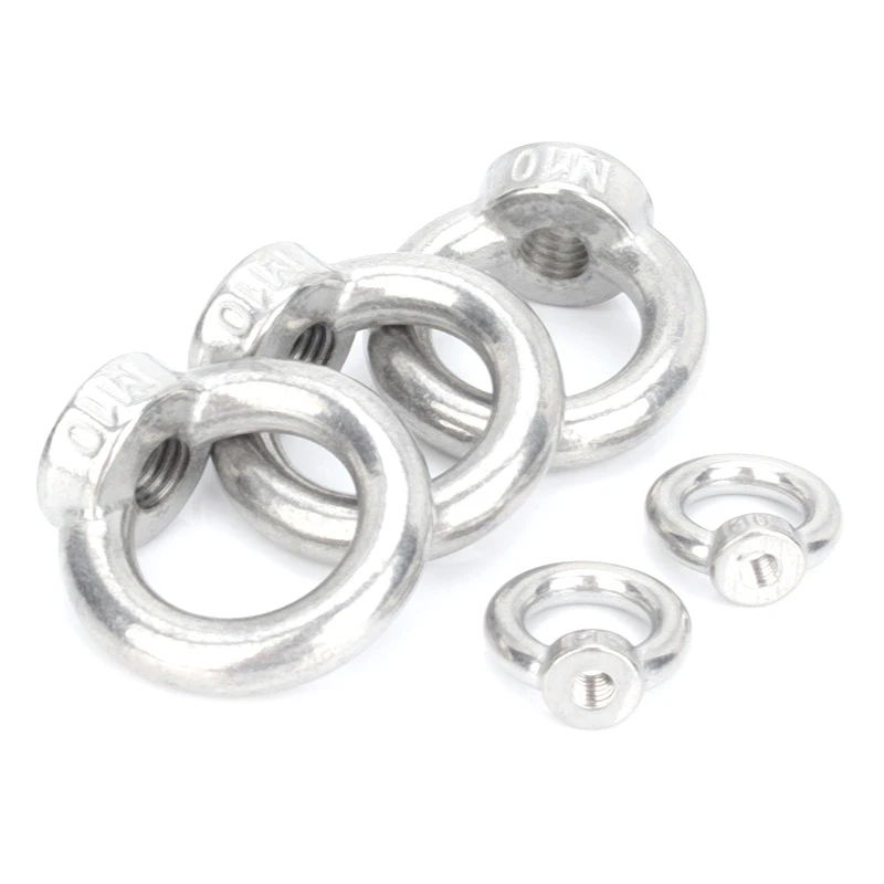2/3/5/10PCS M3 M4 M5 M6 M8 M10 M12 DIN580 304 Stainless Steel  Heavy Duty Marine Lifting Eye Nuts/ Screw Ring For Wire Rope