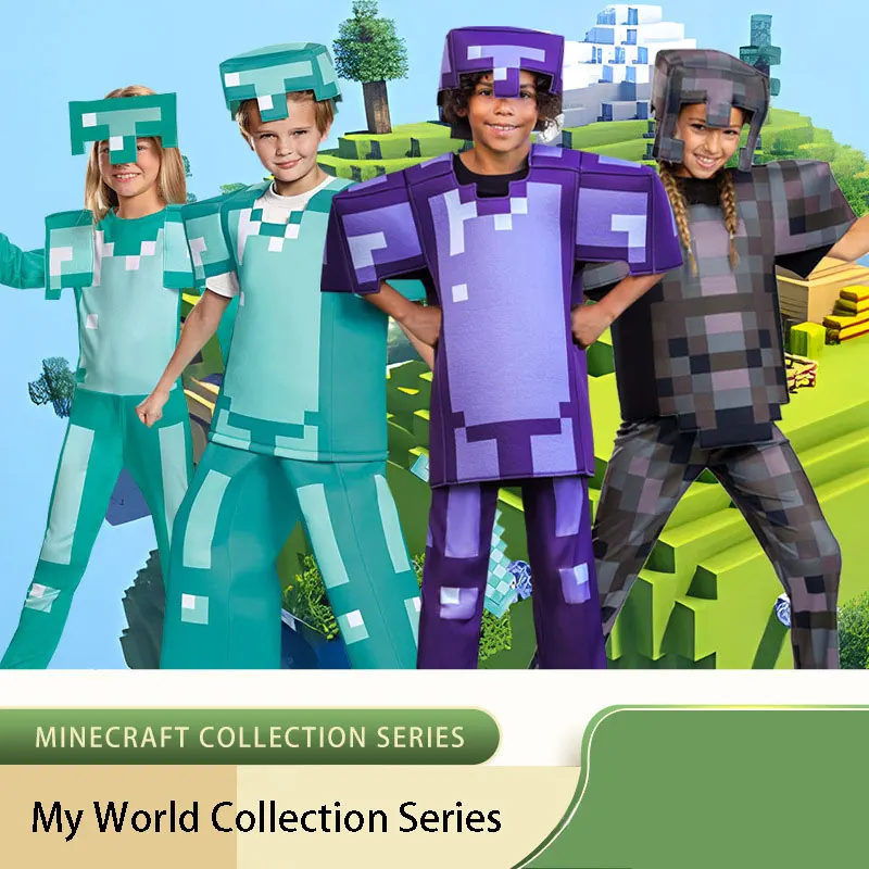 Diamond style armor in the block world | cosplay costumes for game characters | adult wearable armor view 6