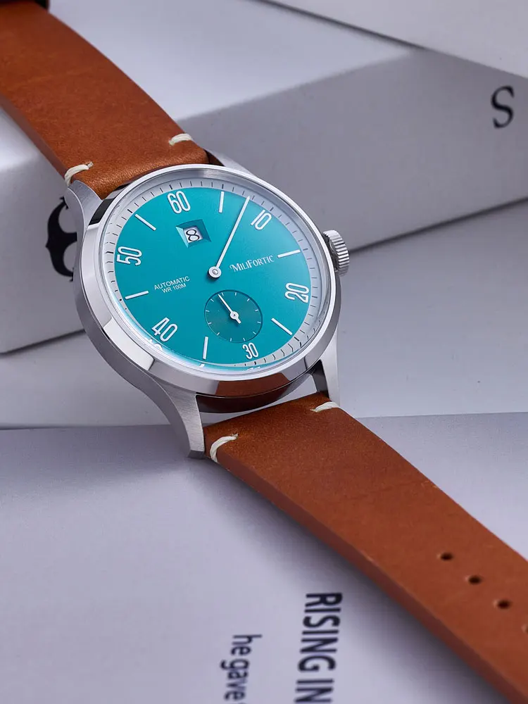 Milifortic 38mm Watch Men Automatic Jumping Hour ST17T Movement R088 Date Sapphire Crystal Leather Mechanical Watches 10Bar - Image 6