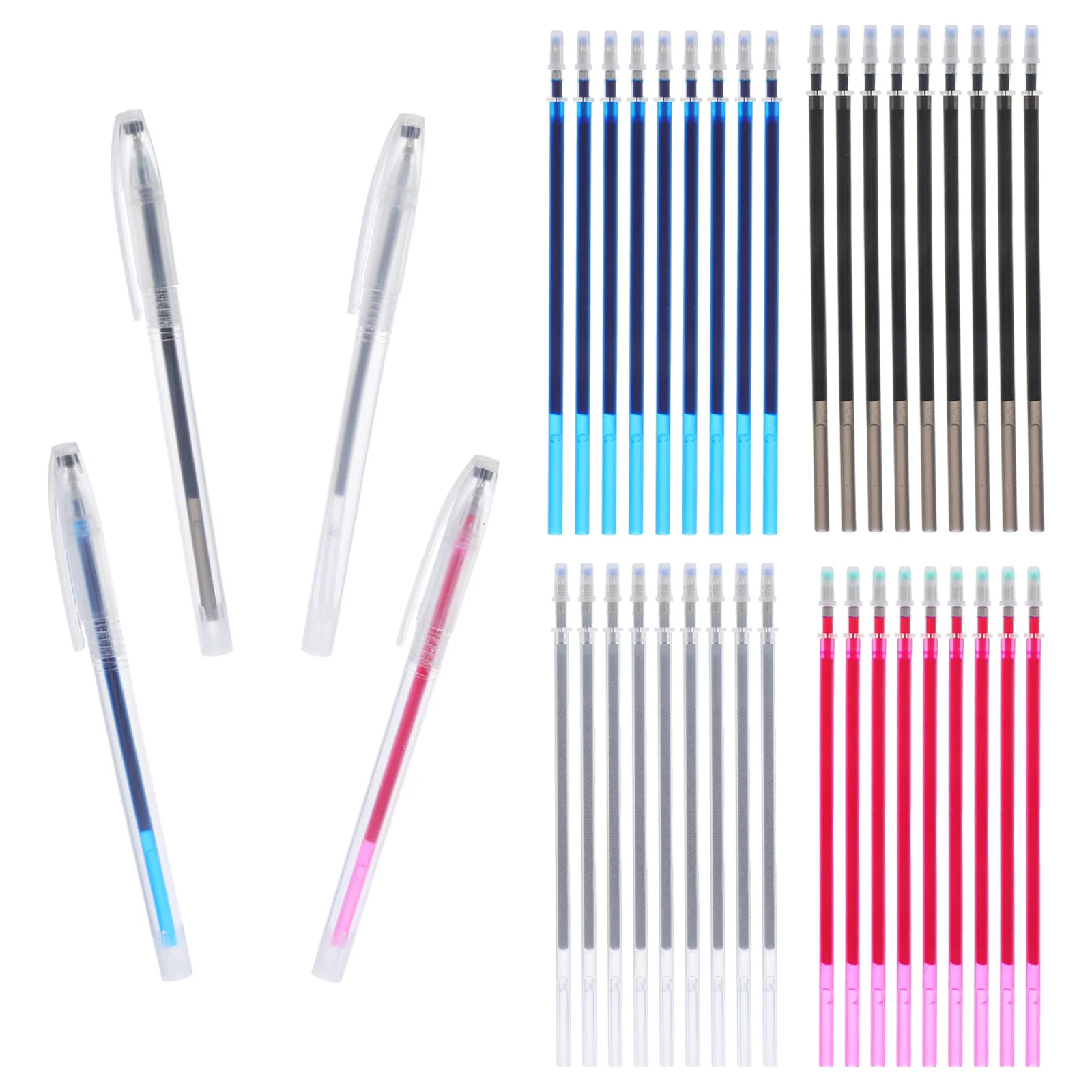 

1Set Water Soluble Pen Refills Blue Rosy Black Silver for Embroidery Sewing Quilting DIY Fabric Erasable Marking Pen