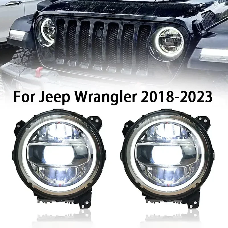 Head Lamp for Jeep Wrangler LED Headlight 2018-2023 Headlights Wrangler DRL Turn Signal High Beam Angel Eye Projector Lens