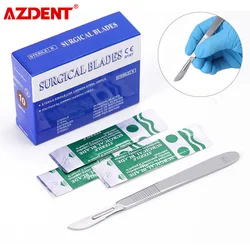 100Pcs/Box Dental Surgical Scalpel Sterilized Blades Scalpel Blades + 1PC Medical Dental Surgical Scalpel Blade