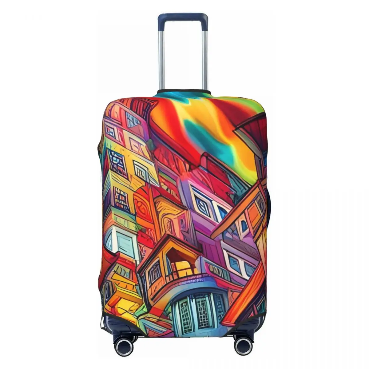 Graffiti City Suitcase Cover Colorful Abstract Cruise Trip Protector Vacation Useful Luggage Accesories