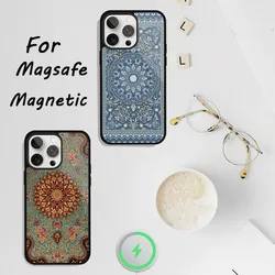 Persian Carpet Phone Case For iPhone 11 13 12 14 15 Plus Max Pro Magsafe Magnetic Wireless Charging shell