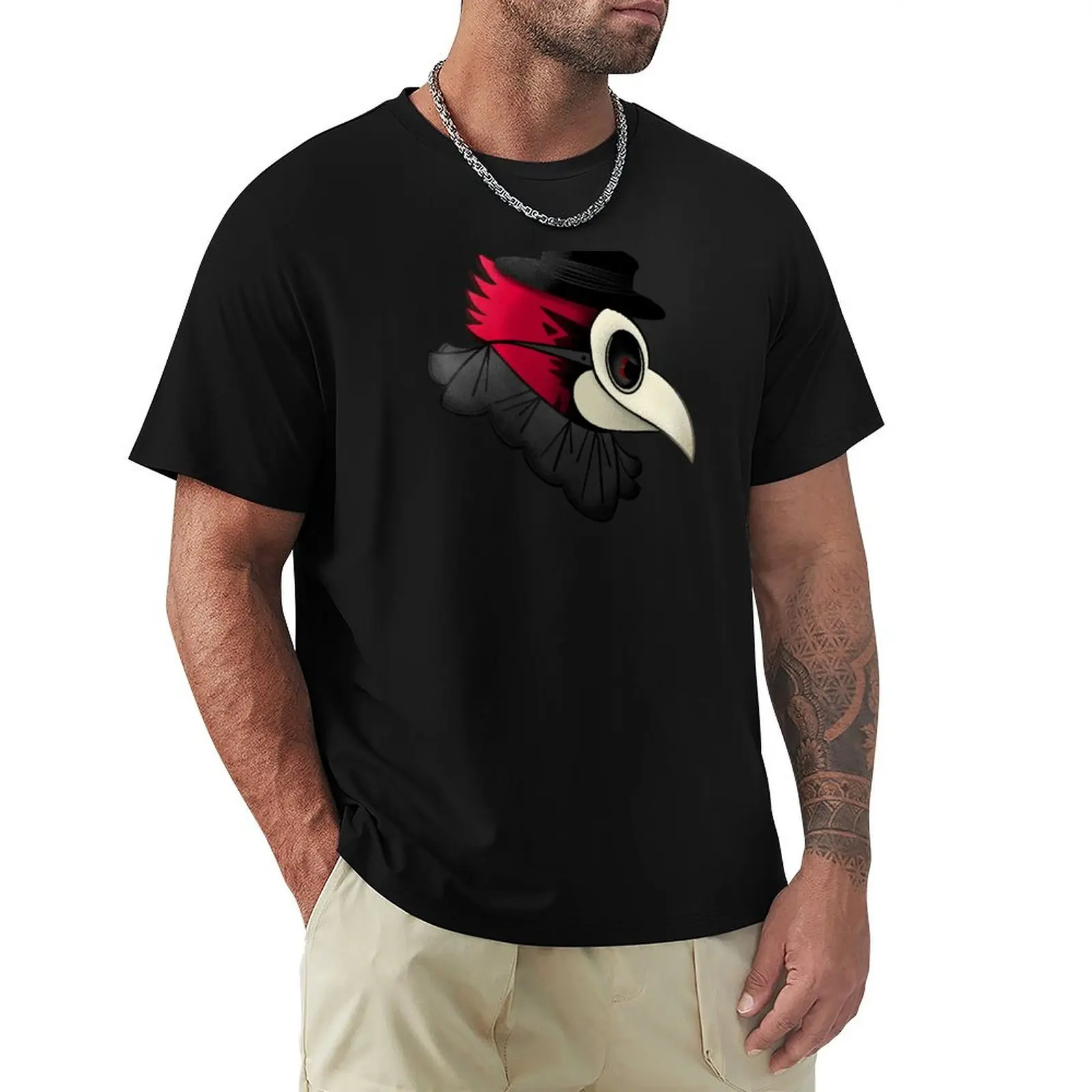Redbird Plague Doctor T-Shirt Casual Pattern Print Tee Shirt