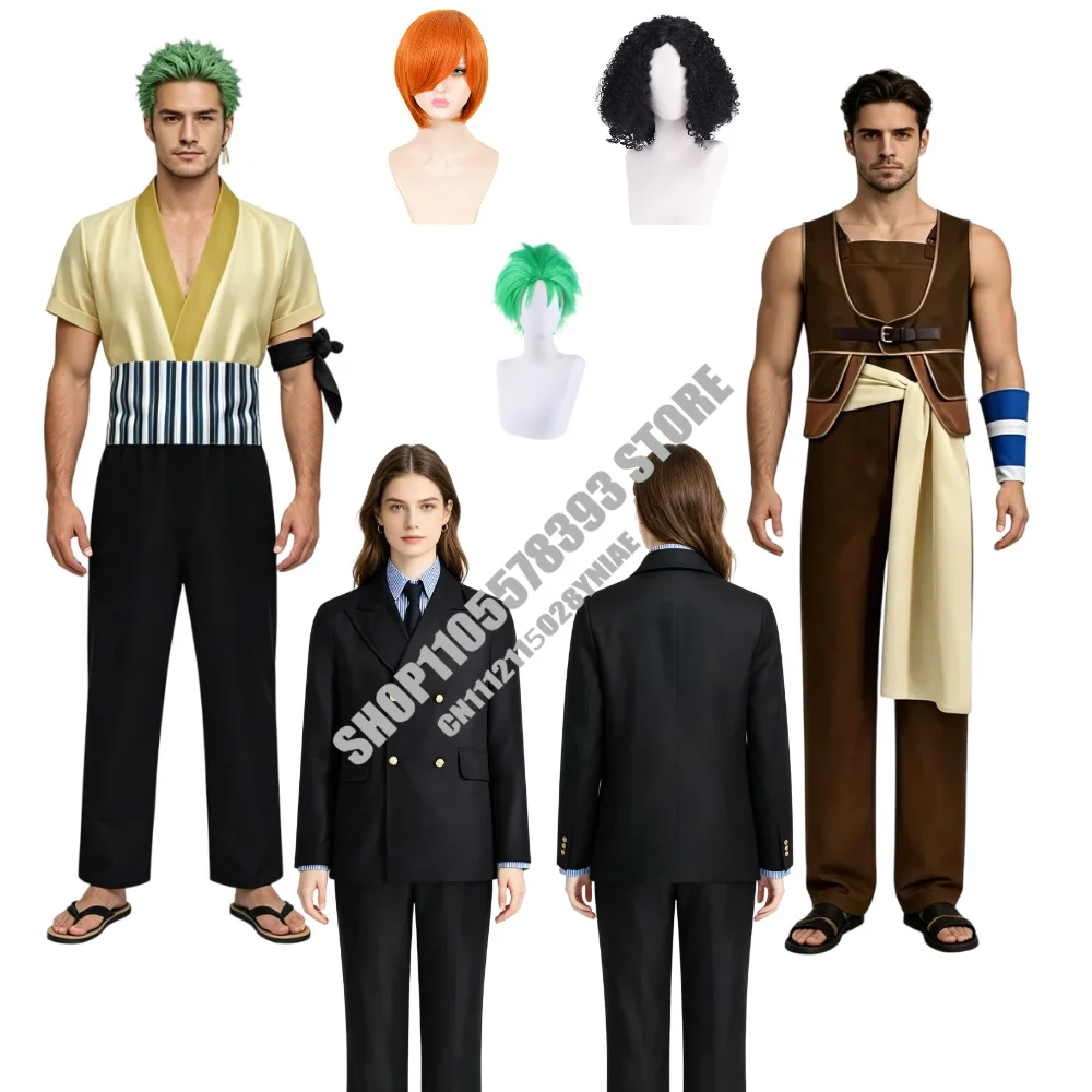 

2023 Movie Roronoa Zoro Nami Monkey D Luffy Vinsmoke Sanji Black GOD Usopp Sogeking Cosplay Costume Wig Adult Suit