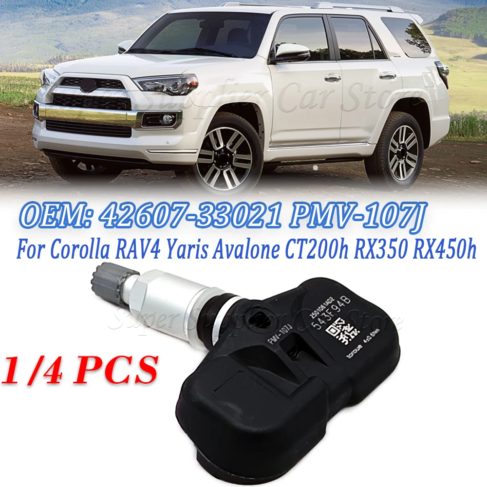 For Corolla RAV4 Yaris Avalone CT200h RX350 RX450h 42607-33021 4260733021 PMV-107J TPMS Tire Pressure Monitoring Sensor 315Hz