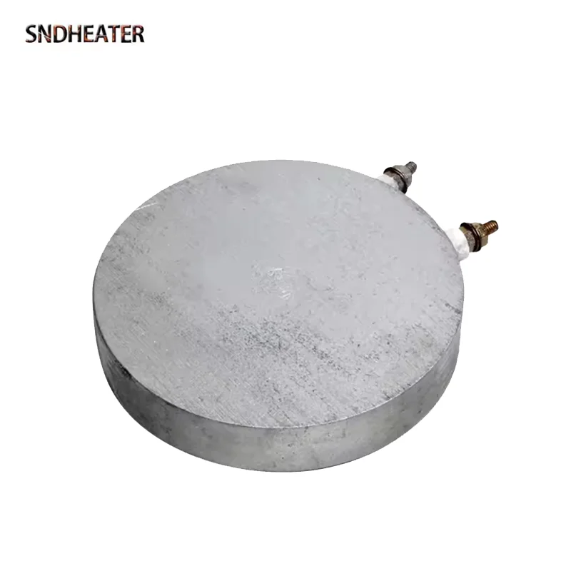 SNDHEATER Cast Aluminum Heating Plate Mold M6 Temperature Measure Hole Round Heater 20MM Thickness 220V 80/100/120/150/200MM Dia