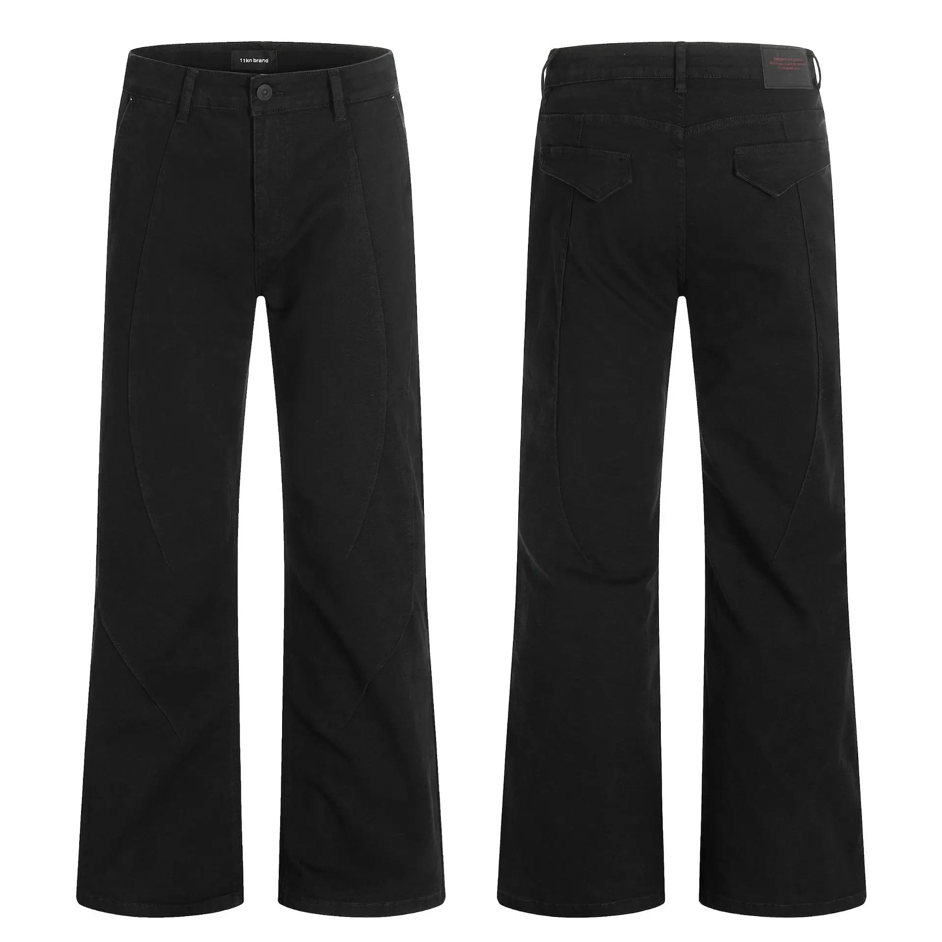 

Американские свободные джинсы прямого кроя для мужчин и женщин, повседневные, черные, с эффектом похудения, в стиле Cleanfit, деконструированные, модные, длинные брюки