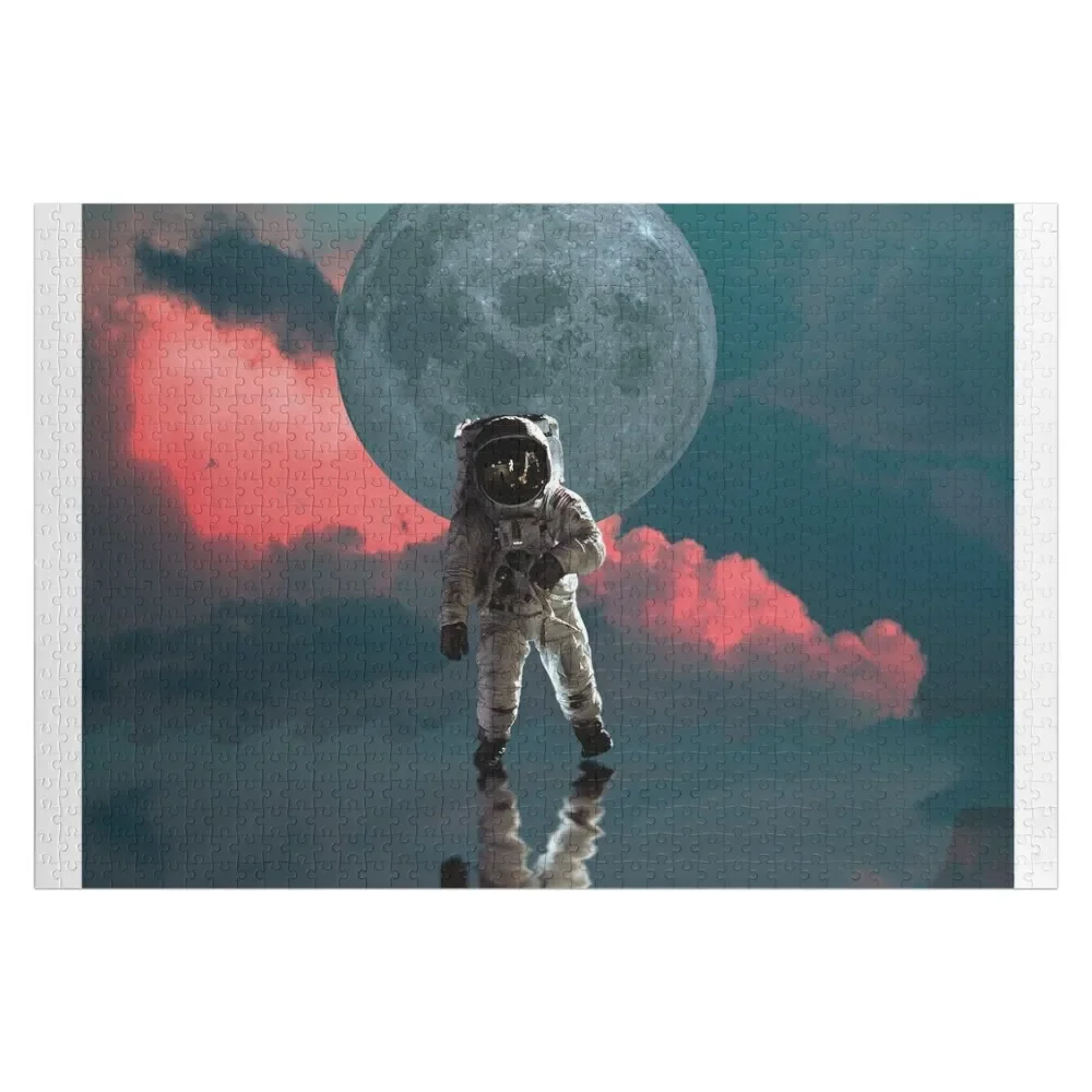 

Astronaut and the Moon Jigsaw Puzzle Wooden Decor Paintings Customizable Gift With Personalized Photo Puzzle