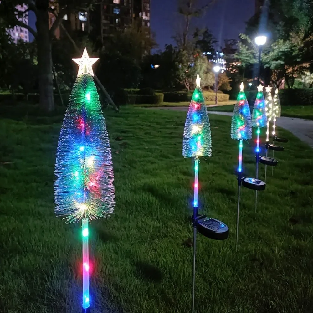 

Decorative Solar Christmas Tree Lights Energy Saving Stars Design Landscape Lights Weatherproof Warm White/ Colorful