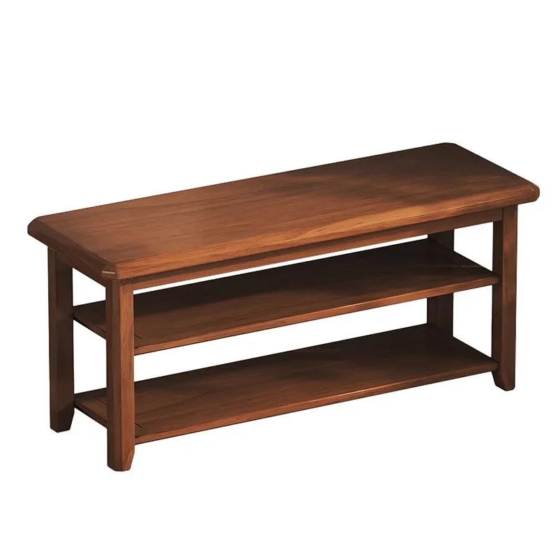Solid wood shoe changing stool light luxury high-end strip stool home entrance multi-functional indoor seated shoe changing stoo