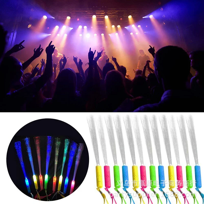 

Fiber Optic Rod LED Glow Sticks Pool Wedding Gender Reveal Party Colorful Flashing Birthday Party Supplies Led Foam Stick Batons