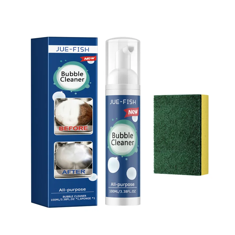 

Kitchen Oil Stain Bubble Cleaner Range Hood Stove Exhaust Pipe Wall Kitchenware Stain Removal Cleaner With Sponge
