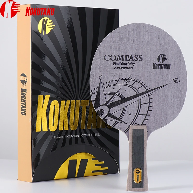 

KOKUTAKU Table Tennis Racket COMPASS 7Ply Pure Wood Ping Pong Blade Fast Break Racket Professional Competition Training Board