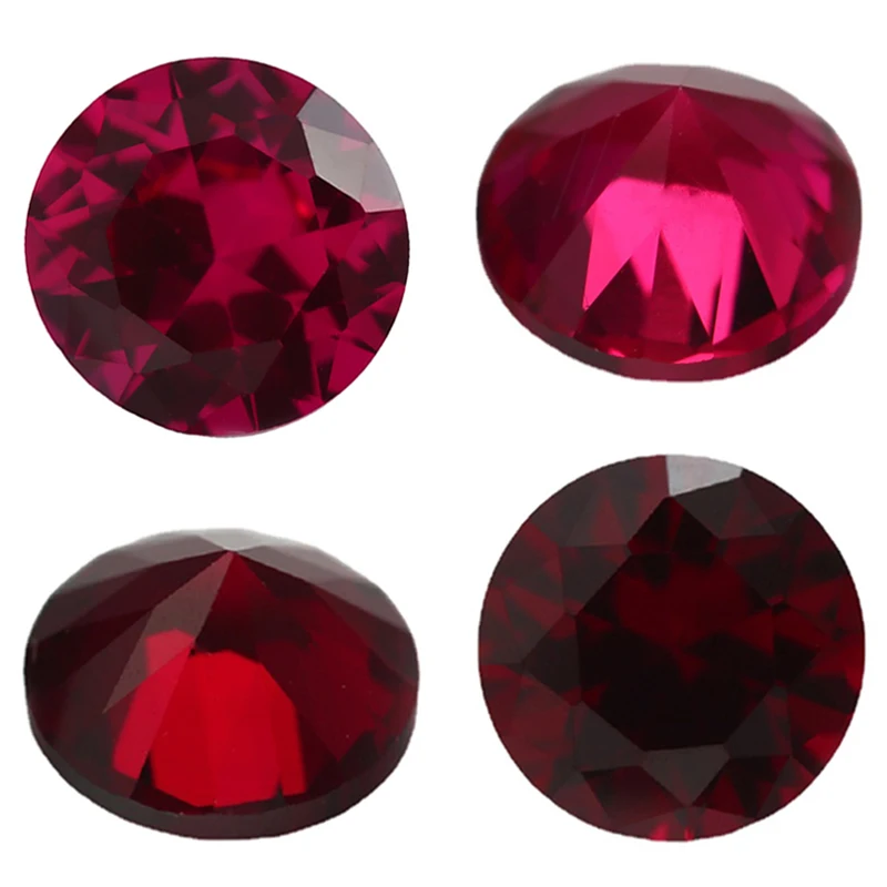 

Size 3.5mm~12.0mm Round Cut 8# 5# Red Stones Loose Synthetic Corundum Gemstones for Jewelry Making