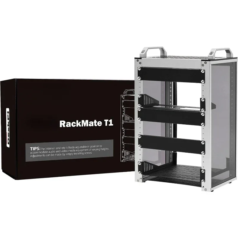 aksesoris dapur Rak Server 10 inci untuk Jaringan, Kabinet Server 8U, Server, Peralatan Audio, dan Video, DeskPi RackMate T1