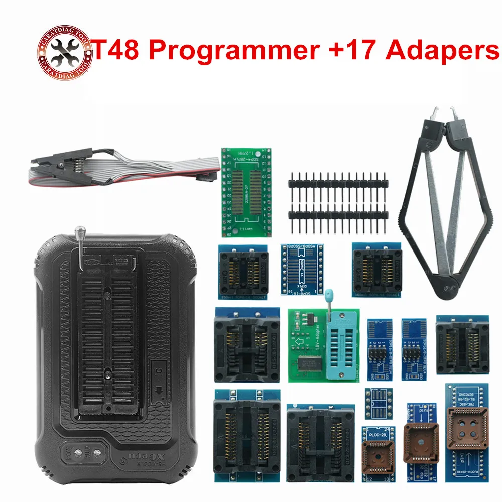 100% Original XGecu New T48 (TL866-3G) Programmer Support 28000+ ICs for SPI/Nor/NAND Flash/EMMC BGA/TSOP/SOP/PLCC +27 adapters