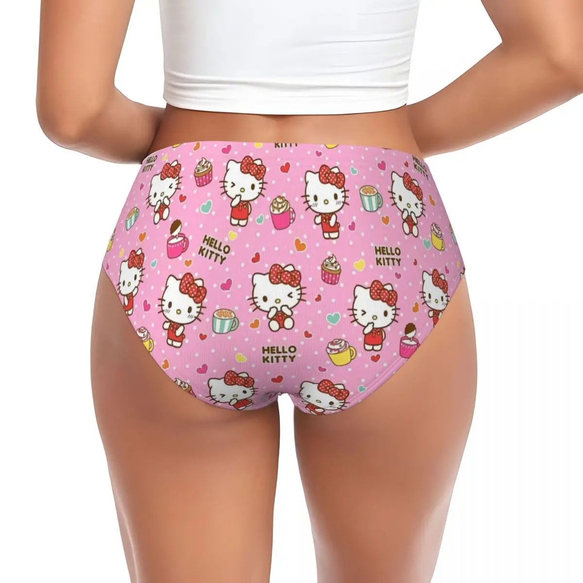 Женское милое нижнее белье, короткие трусы Sanrio с персонажем Hello Kitty Merch, уютные женские трусики, трусы