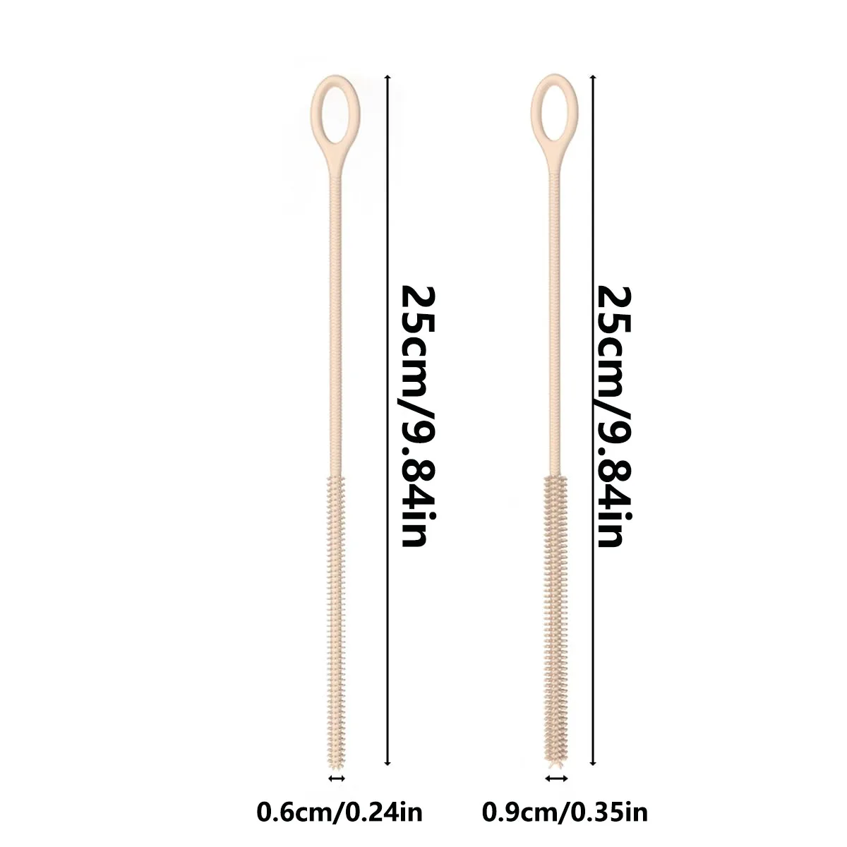 Straw Cleaner Brush, 2pcs Straw Cleaner Brush Extra Long, Straw Brush Bristles Cleaner Brush for Cleaning, Metal Glass Straws