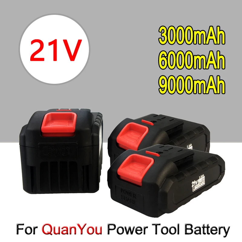 21V 3000mAh/6000mAh/9000mAh Lithium ion Battery ,for Quanyou Cutting Machines, Electric Drills and Other Tools