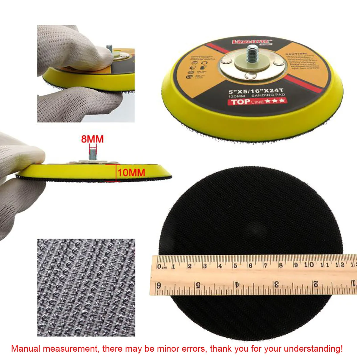 5 Inch 125 MM Pneumatic Tray Air Polisher Sander Machine Grinder Tools Wood Polish Disc Backing Plate Woodworking Sanding Pad