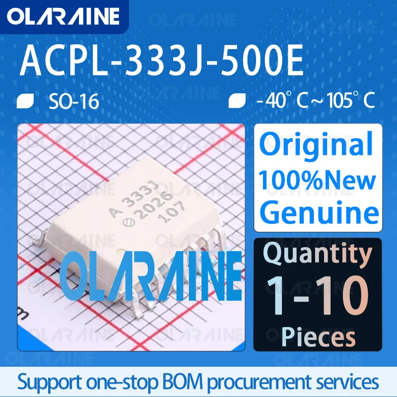 1/5/10Pcs ACPL-333J-500E SO-16 Logic output optocoupler 2 Channel Insulation voltage 5000 Vrms If -25 mA Vf -1.95 V Pd-600 mW