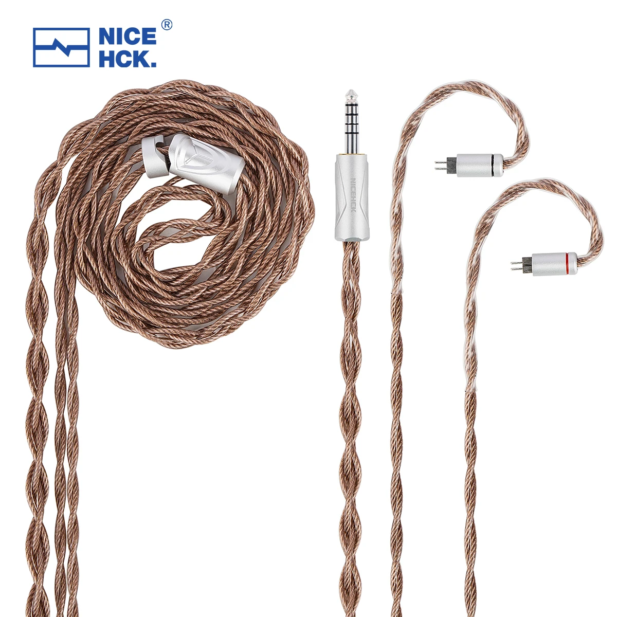 NICEHCK EpicCuAg 6N ECAP Pure Silver+Alloy Copper HiFi IEM Cable OFC Plated Palladium 4.4mm Pure Silver 2Pin for Davinci NX8 Que