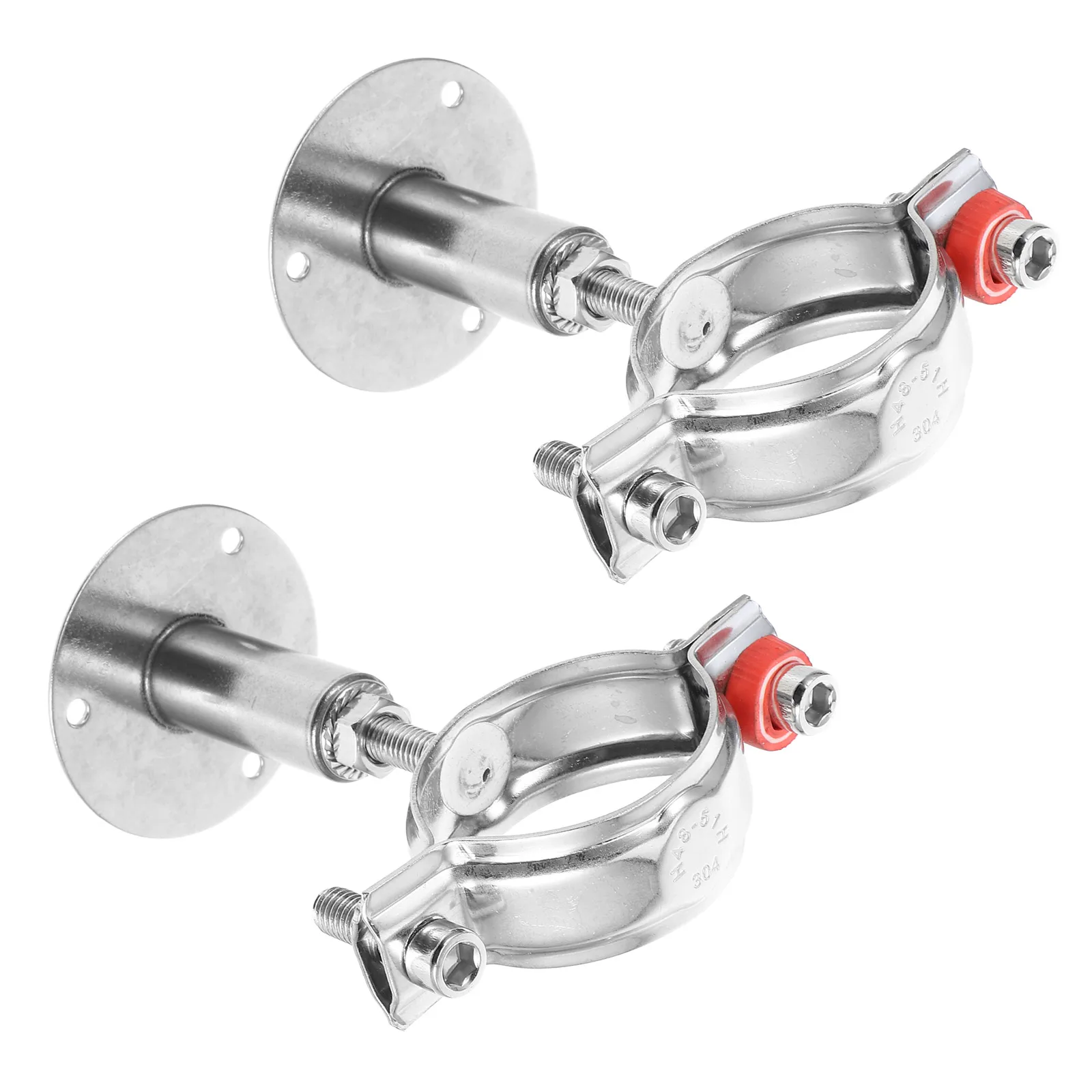 

2pcs Stainless Pipe Support Pipe Hangers And Supports Steel Adjustable Wall Mount Ceiling Support Fits Water Gas Pipes