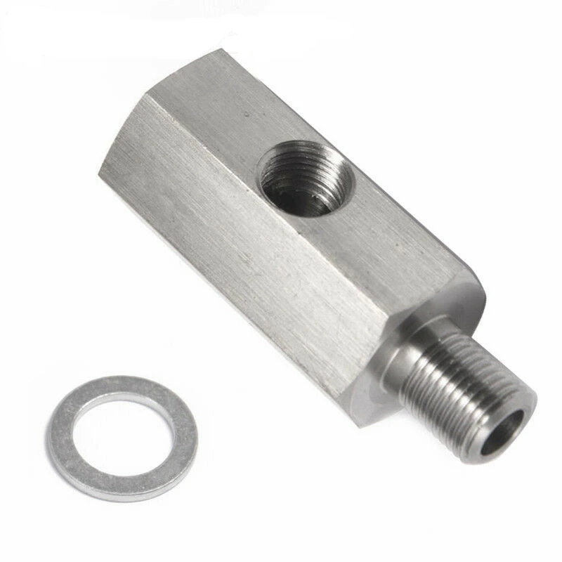 New Side Holes 1/8 NPT And M10x1.5 Stainless Steel Oil Pressure Oxygen Senso Connector Adapter Fitting With Gasket