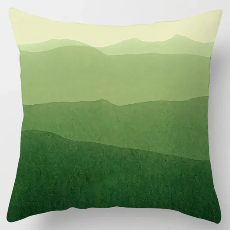 Simple dark green Geometric Print Pattern Square Cushion Cover Home Living Room Sofa Bedroom Decorative Pillow Case