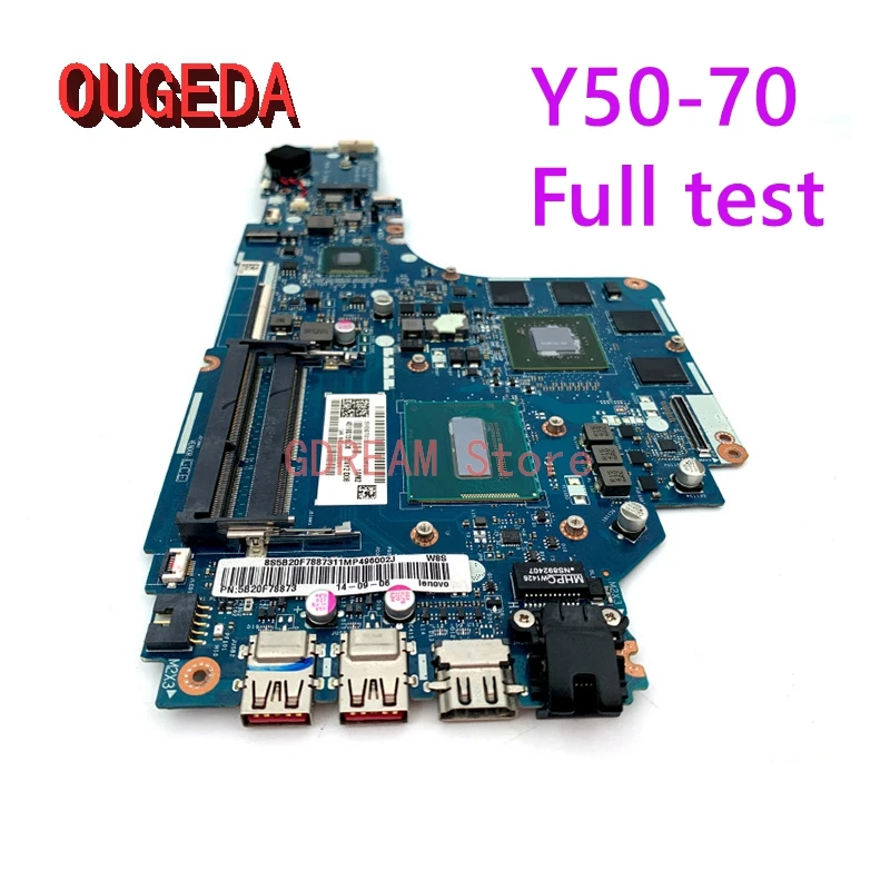 OUGEDA 5B20F78873 ZIVY2 LA-B111P For Lenovo Y50-70 Laptop Motherboard With i7-4700HQ CPU GTX 860M 2GB main board full test