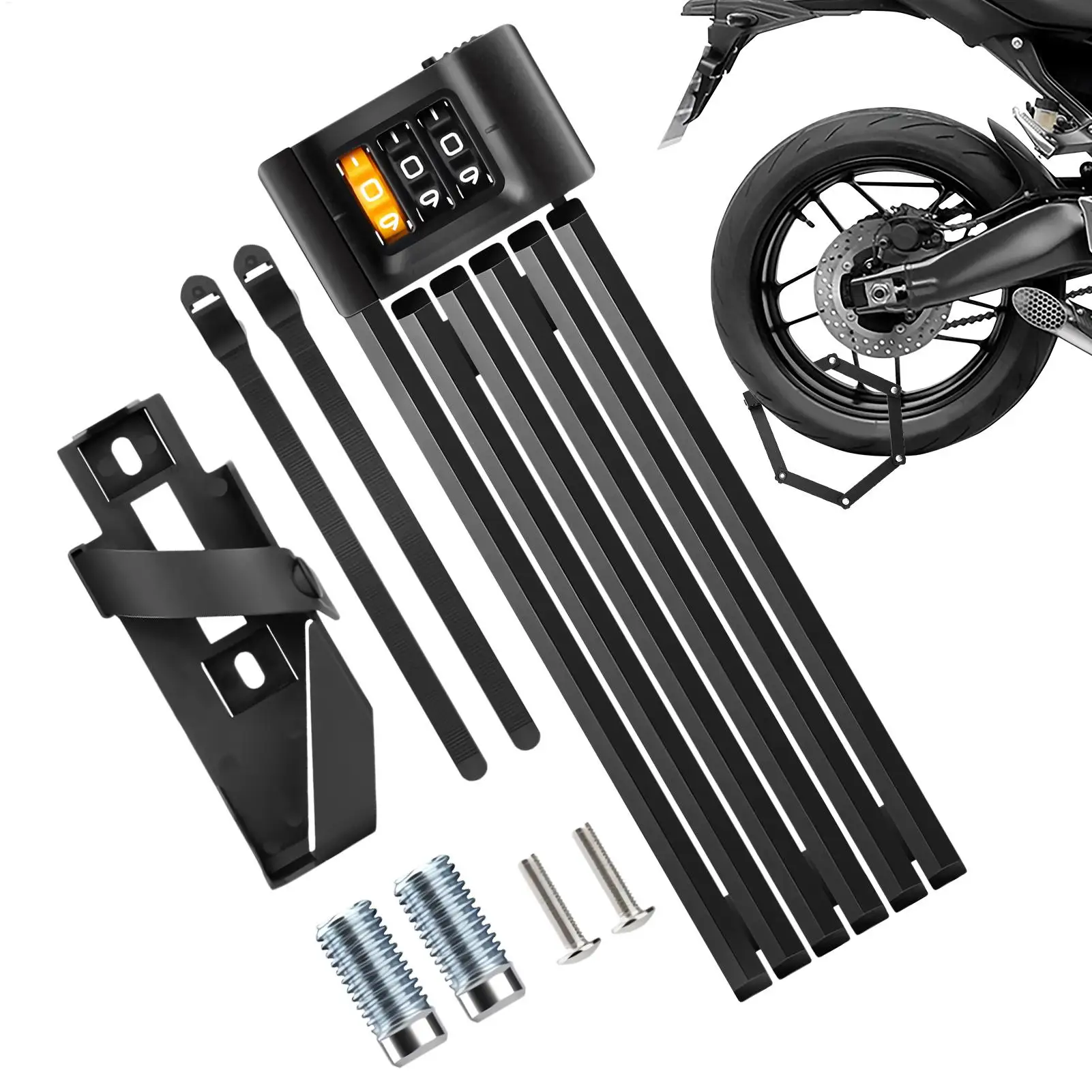 

Bicycle Combination Secure Guard Folding Bike Lock 3 Digit Cyling Password Locks With Holder Anti-theft Folding Bike Accessories