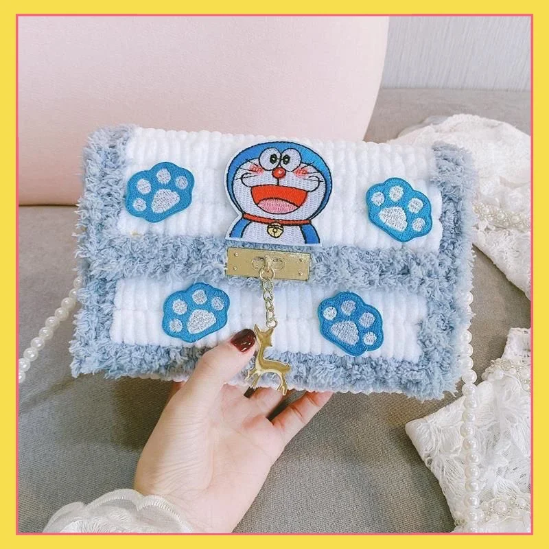 

Cartoon Cute Doraemon Handmade Woven Bag DIY Material Bag Homemade Handmade Woven Women's Bag Gift for Girlfriend