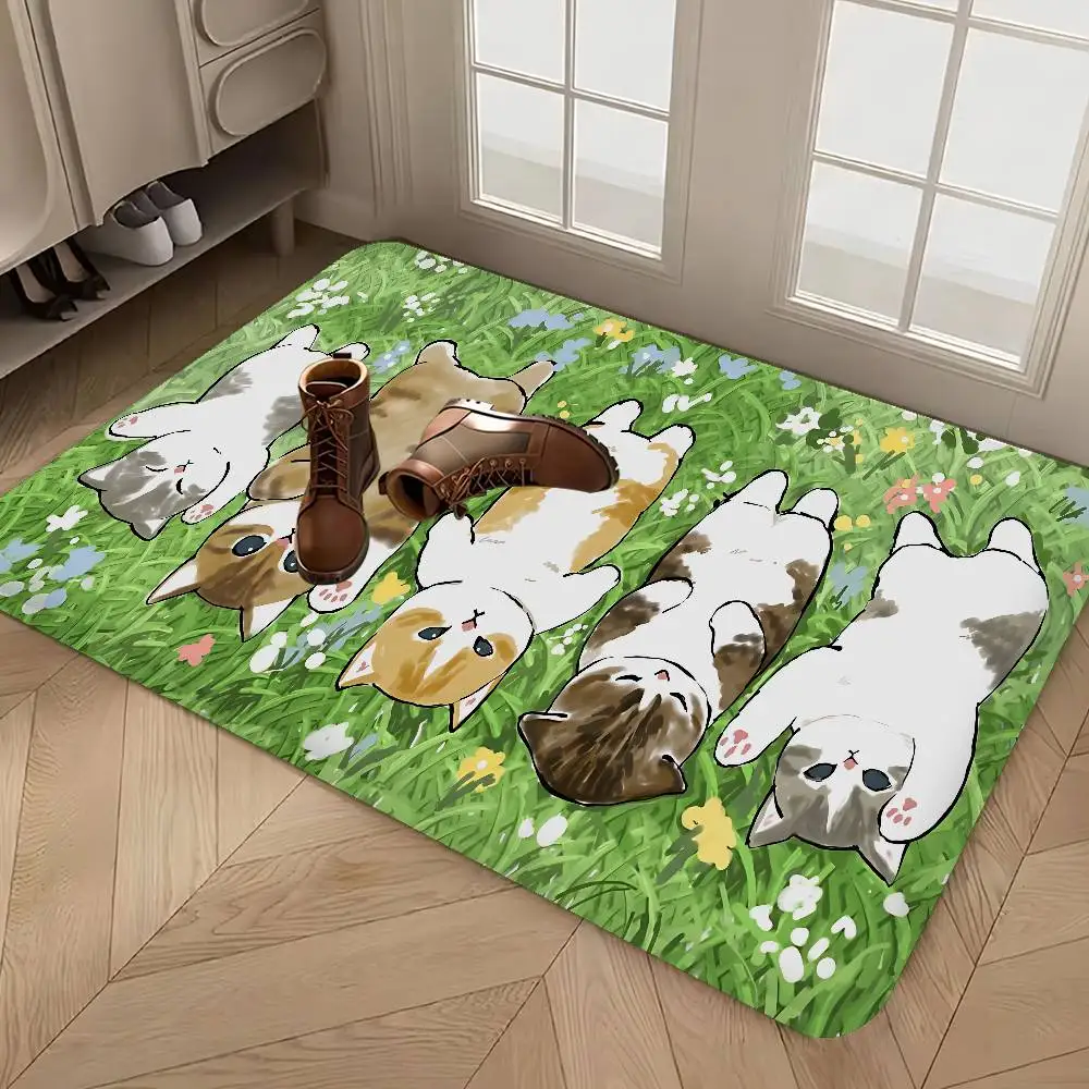 Popular Cute M-Mofusand Cat Floor Mat Kids Room Bedroom Decoration Balcony Anti-Slip Doormat Living Room Welcome Rug