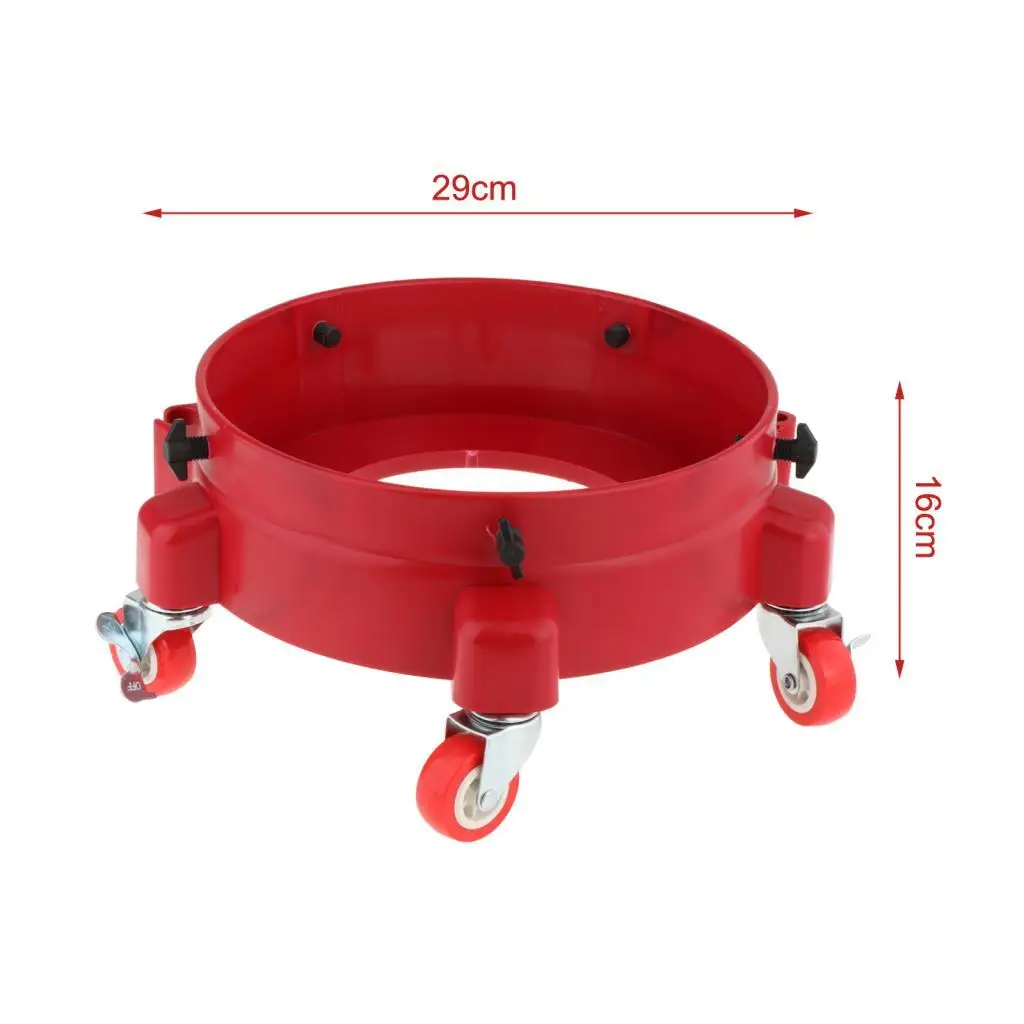 Car Washing Bucket Dolly Easy Rolling Five Wheel PP Durable Removable Holder for Car Detailing Crew