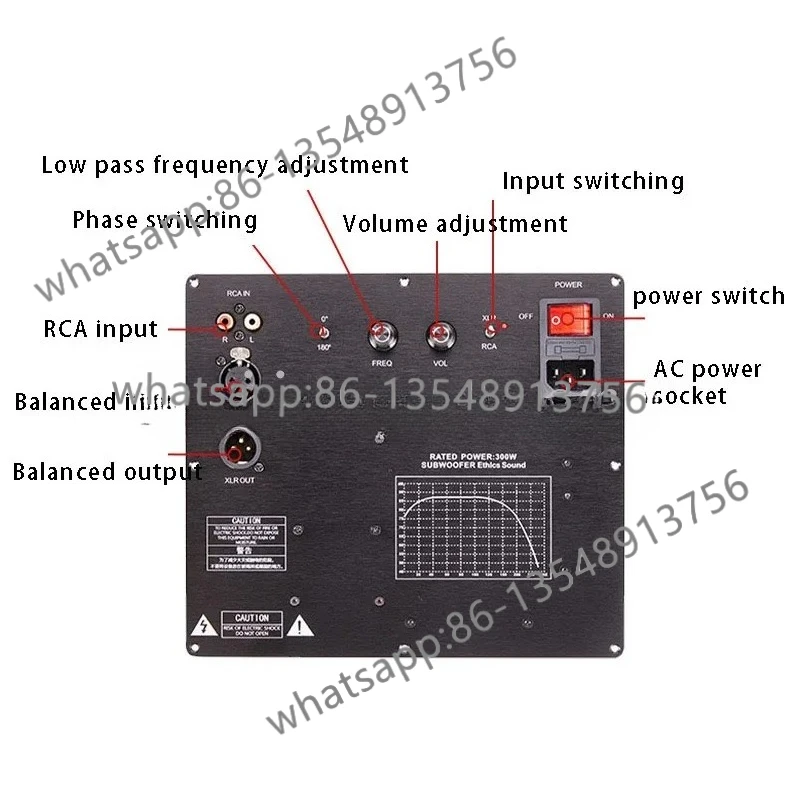 Active subwoofer TPA3255 speaker amplifier board with integrated heatsink