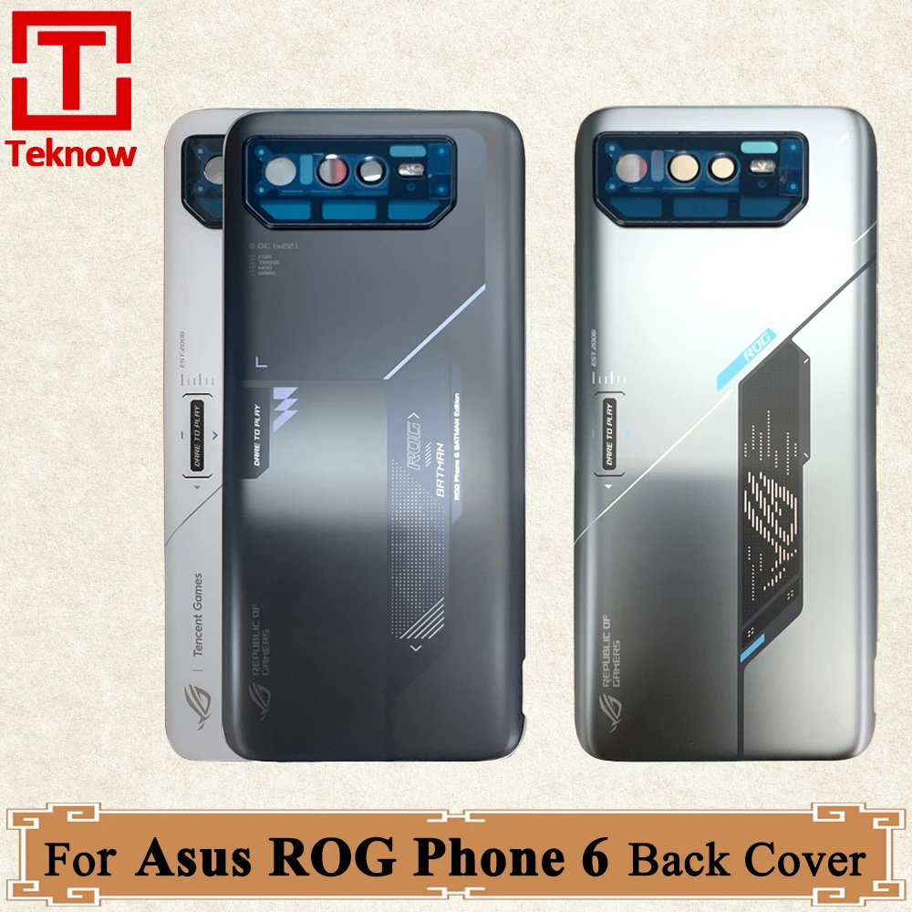 AAA+ quality For Asus ROG 6 6D Back Battery Cover Housing For Asus ROG Phone 6 Back Cover Case With Camera Lens Tencent Version