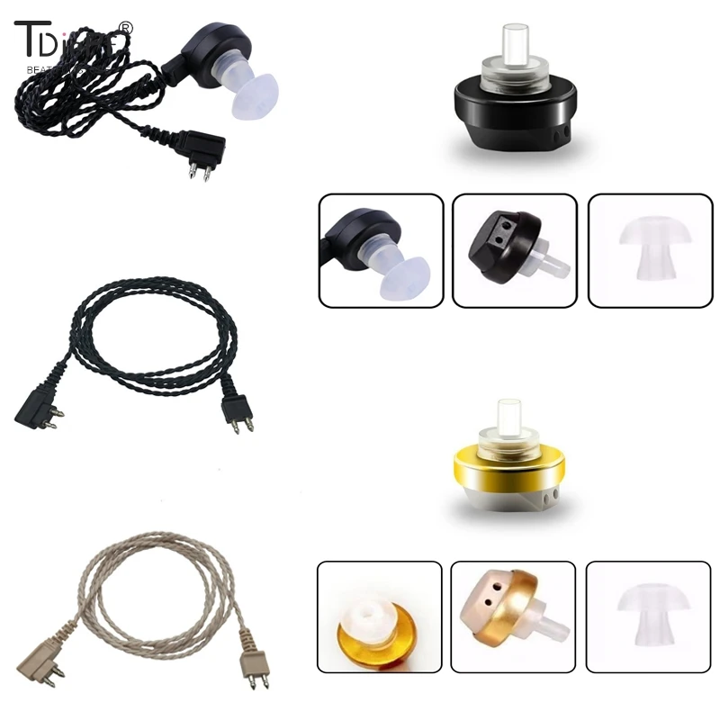 

1Set Hearing Aid Receiver 2Pin Unilateral Cord Wire Speaker Deaf-aid Earphone Cable For BTE Cassette Audiphone Earplug Accessory