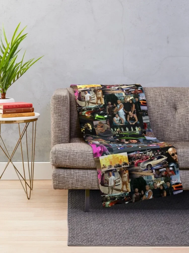 Fast and Furious collage Throw Blanket Kid'S warm winter Blankets For Baby Blankets