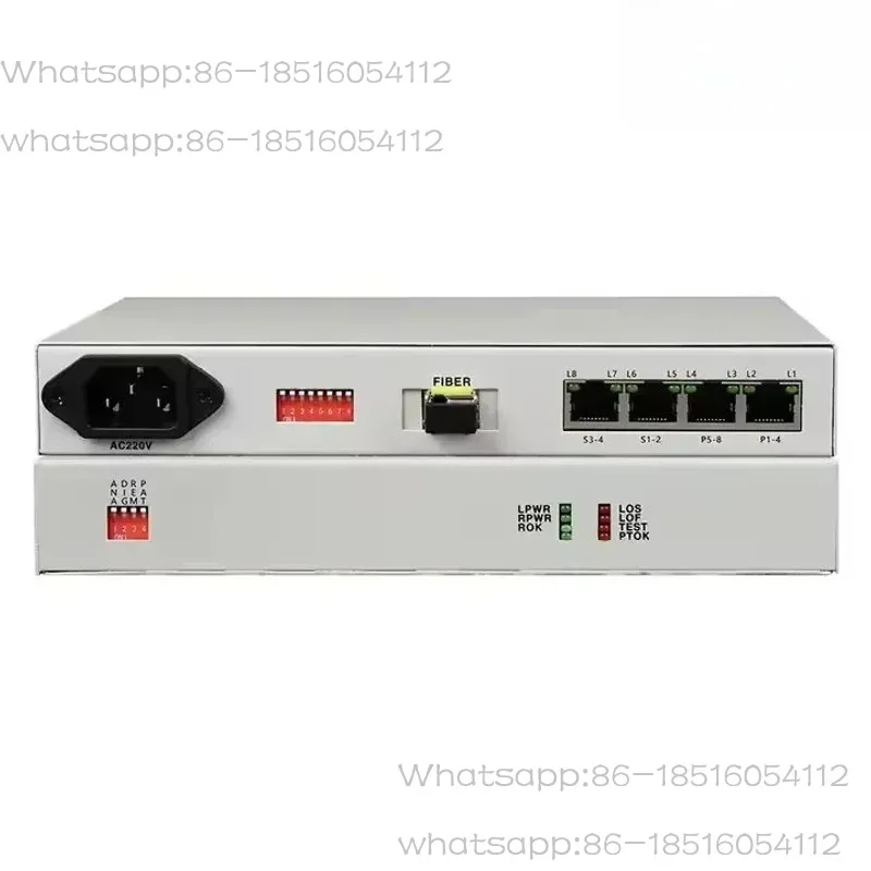4 Analog Voice FXS/FXO to Fiber Optic Converter With Serial Port Multiplexer RS232 RS422 RS485