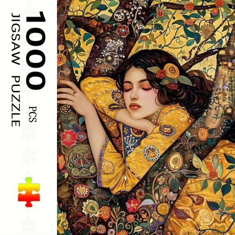 Abstract Girl 500/1000/1200/2000 PCS Jigsaw Puzzles Challenging Family Activity Games for Gameroom Bedroom Unique Gifts
